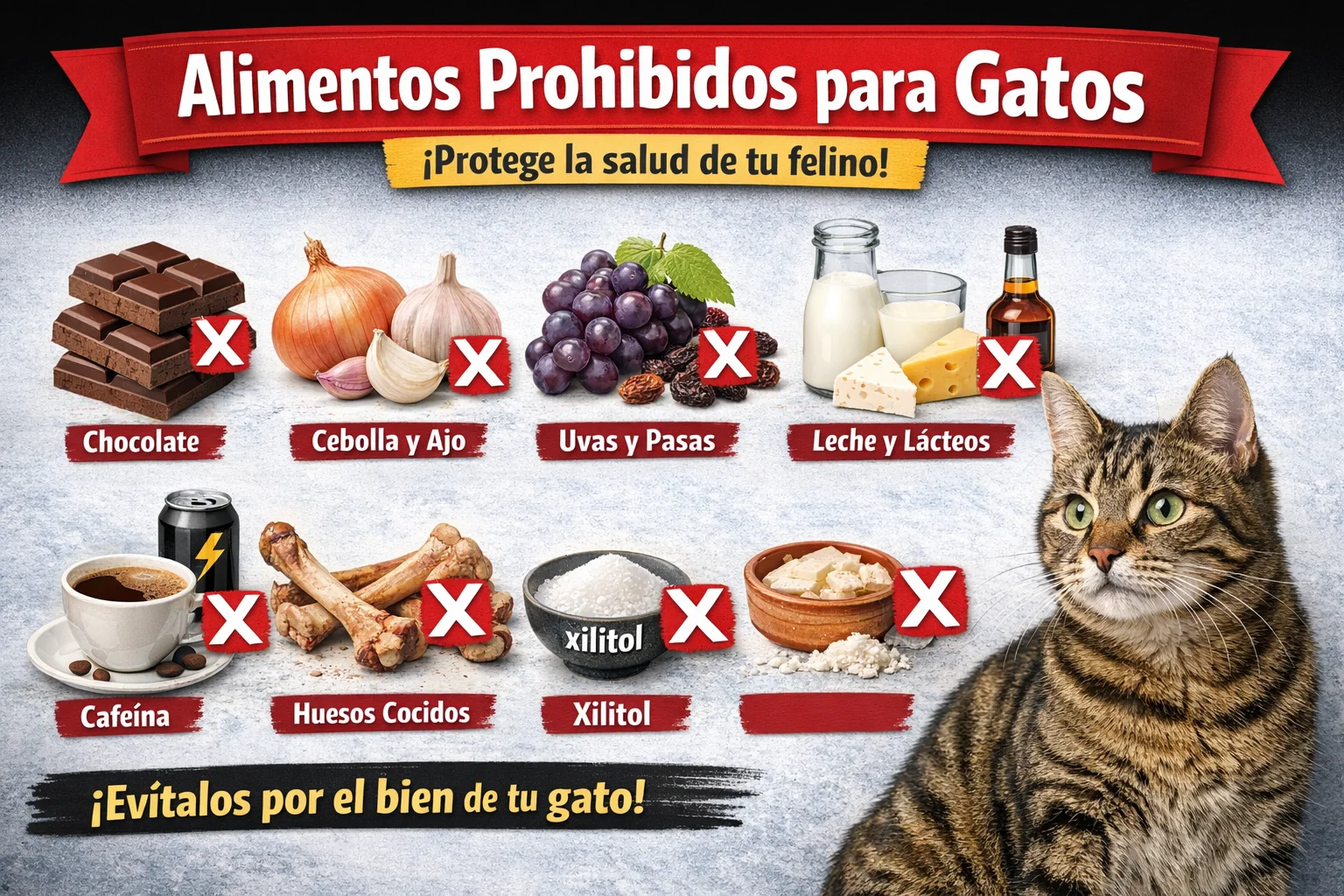 Alimentos prohibidos para gatos