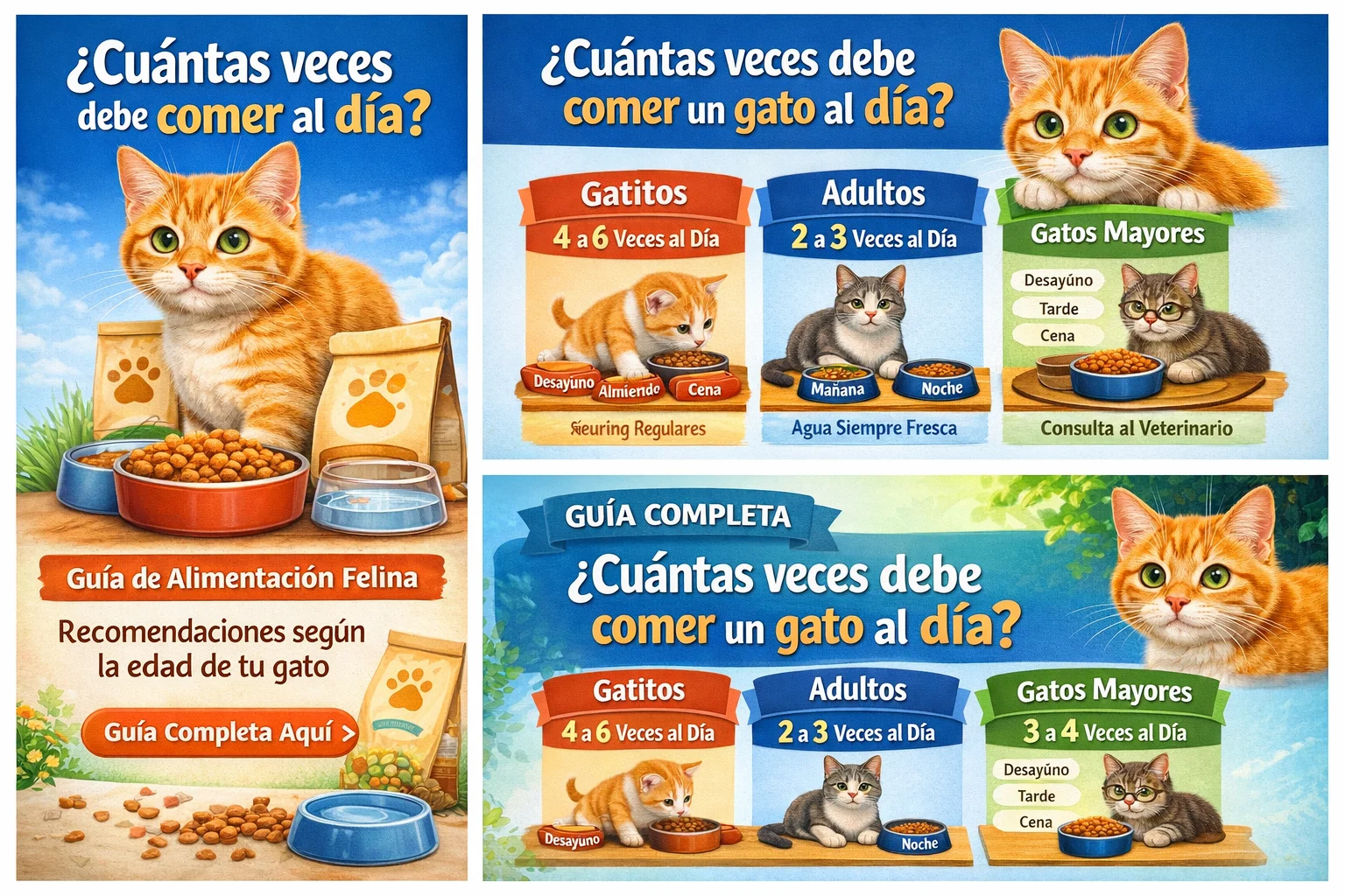 Cuantas veces debe comer un gato al día