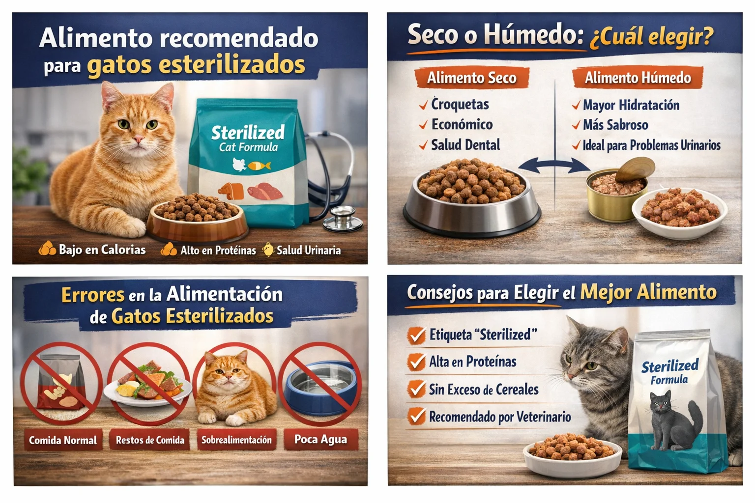 alimento recomendado para gatos esterilizados