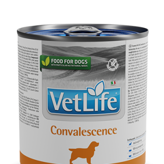 Vet Life Convalescence Dog Wet Food es una lata de alimento húmedo y medicado para perros formulado para la recuperación nutricional de perros adultos. También está indicado para el tratamiento de pacientes debilitados por enfermedades específicas o inespecíficas.