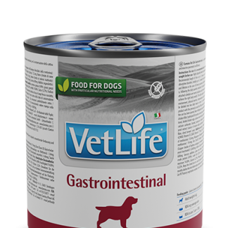 Es una lata de alimento húmedo medicado y formulado para la reducción de los trastornos agudos de la absorción intestinal, para la compensación de la mala digestión y la insuficiencia pancreática exocrina en perros.